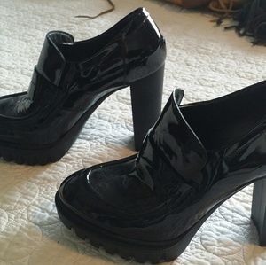 Charles David lug patent leather platforms